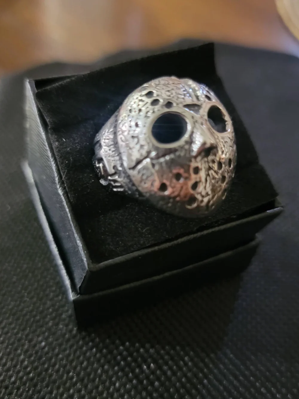 Silver Skull Mask Ring for Men - Gothic Statement
